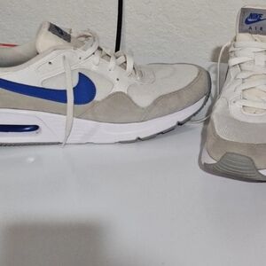 Nike White and Blue Sneakers Classic Style